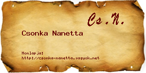Csonka Nanetta névjegykártya